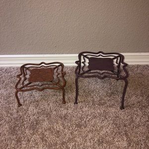 Decorative Stands Purple and Orange